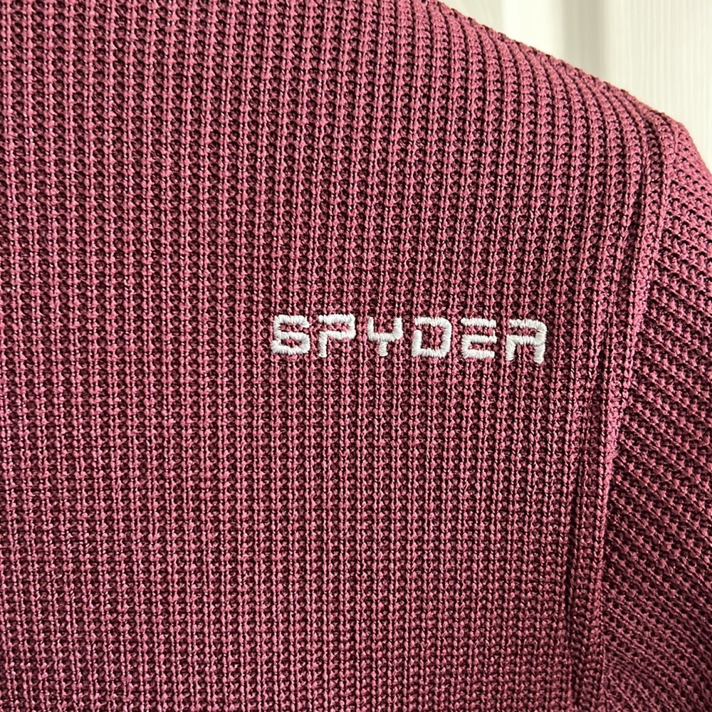 Spyder Full Zip Mid-weight Sweater size L wine color - Picture 4 of 14